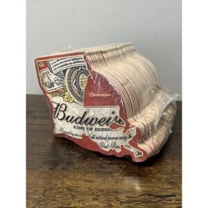VTG Lot of 50 BUDWEISER Paper Coasters, State of Louisiana Shaped, NEW NOS